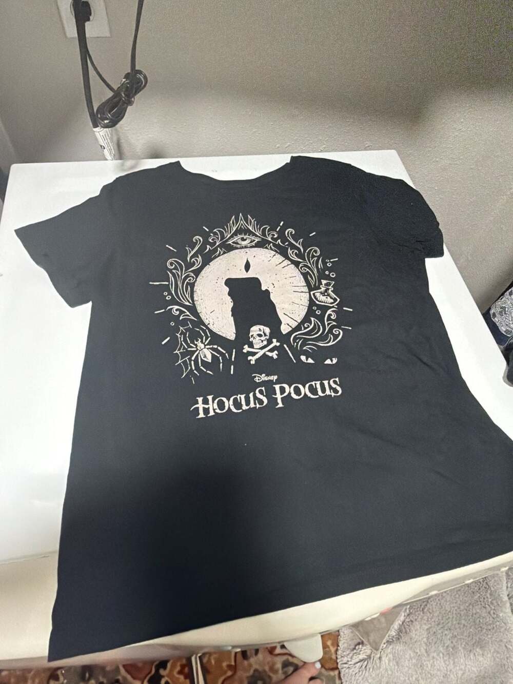 Disney Hocus Pocus Black Flame Candle Graphic Short Sleeve T-Shirt